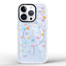 Load image into Gallery viewer, 9.8ft Drop Protection Colorful Dimond Flowers Clear Phone Cases Compatible with Magsafe for iPhone 16/ 16 Pro Series
