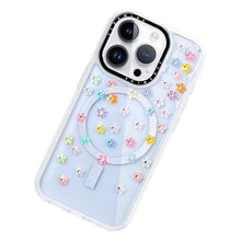 Load image into Gallery viewer, 9.8ft Drop Protection Colorful Dimond Flowers Clear Phone Cases Compatible with Magsafe for iPhone 16/ 16 Pro Series