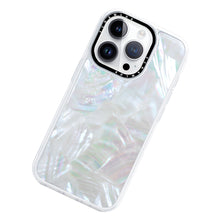 Load image into Gallery viewer, 9.8ft Drop Protection Silver Genuine Seashell Phone Cases Compatible with Magsafe for iPhone 16/ 16 Pro Series