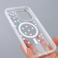 Load image into Gallery viewer, 9.8ft Drop Protection Colorful Dimond Flowers Clear Phone Cases Compatible with Magsafe for iPhone 16/ 16 Pro Series