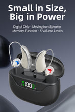 Load image into Gallery viewer, Hearing Aids for Seniors - Rechargeable Hearing Amplifiers with Bluetooth Charging Case, Automatic Noise Cancelling, Designed for People with Hearing Loss