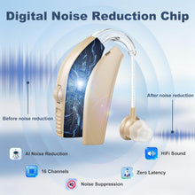 Load image into Gallery viewer, Hearing Aids for Seniors - Rechargeable, Volume Control, Hearing Amplifiers with Bluetooth Charging Case, Intelligent Noise Reduction, Designed for Adults with Hearing Loss