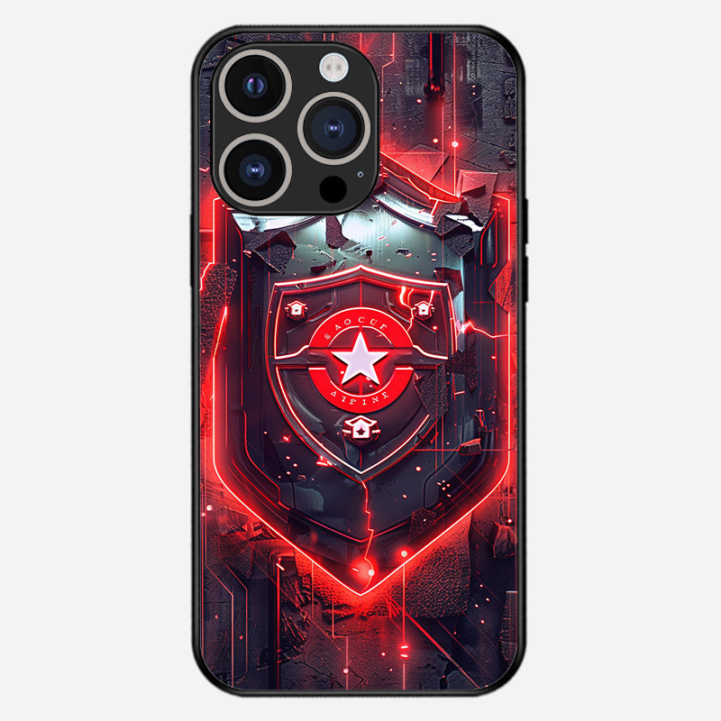 LED Light Up Phone Case - The Red Sheild Luminous Flash Cool Phone Cas SCHAWLOK LED Light Up Phone Case - The Red Sheild Luminous Flash Cool Phone Cas SCHAWLOK