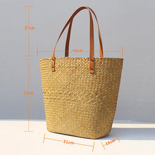 Load image into Gallery viewer, The Hand Woven Natural Seagrass Straw Bag / Beach Handbag - Markier