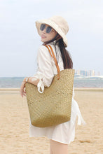 Load image into Gallery viewer, The Hand Woven Natural Seagrass Straw Bag / Beach Handbag - Markier