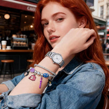 Load image into Gallery viewer, Kpop Demon Hunters Inspired Charm Bracelet - Featuring Huntrix Rumi Gothic Fantasy Snake Chain Alloy Bracelet for Fans &amp; Collectors
