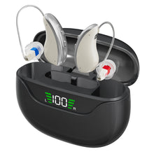 Load image into Gallery viewer, Hearing Aids for Seniors - Rechargeable Hearing Amplifiers with Bluetooth Charging Case, Automatic Noise Cancelling, Designed for People with Hearing Loss

