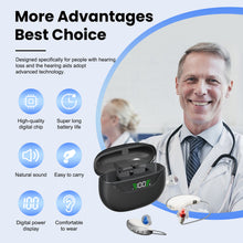 Load image into Gallery viewer, Hearing Aids for Seniors - Rechargeable Hearing Amplifiers with Bluetooth Charging Case, Automatic Noise Cancelling, Designed for People with Hearing Loss
