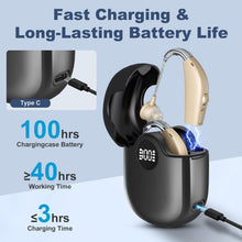 Load image into Gallery viewer, Hearing Aids for Seniors - Rechargeable, Volume Control, Hearing Amplifiers with Bluetooth Charging Case, Intelligent Noise Reduction, Designed for Adults with Hearing Loss
