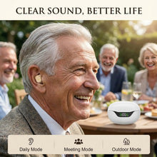 Load image into Gallery viewer, Hearing Aids for Seniors - Rechargeable Digital OTC Comfortable Clear Sound, Smart Noise Reduction, Wireless Mini Invisible with One-Button Control
