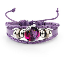 Load image into Gallery viewer, Kpop Demon Hunters Inspired Charm Bracelet - Featuring Rumi, Zoey &amp; Jinu Gothic Fantasy Snake Chain Alloy Bracelet for Fans &amp; Collectors
